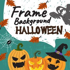 halloween holiday frame background card vector illustration design 04