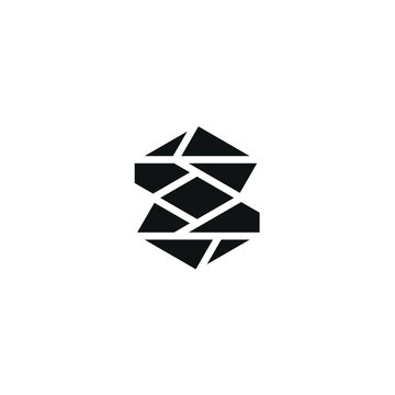 Diamond Stone Forms Letter S Of Hexagon Logo Design Template