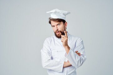 Man work uniform profession kitchen isolated background