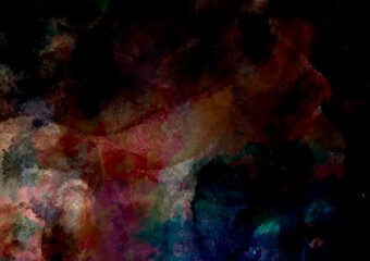 Obraz na płótnie Canvas 暗闇に光る赤い幻想的な水彩テクスチャ背景 