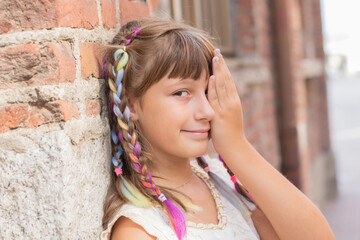 young fashion girl in a urban background