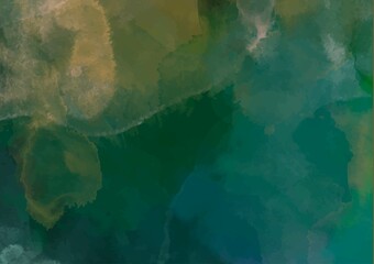 Fototapeta na wymiar 幻想的な緑色の滲むの水彩テクスチャ背景 