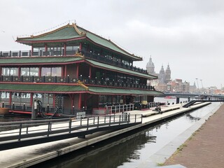 Oriental building in the heart of Amsterdam