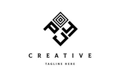 PYJ square three latter logo vector