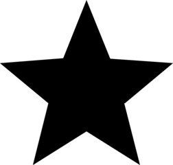 Vector star icon . A flat black star. An illustrative symbol of a star silhouette on a white background.