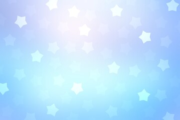 Fototapeta na wymiar Light blue stars airy soft background. Cool winter daylight holidays illustration.