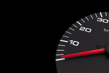 Dashboard with speedometer, tachometer, odometer. Car detailing. Car dashboard. Dashboard details...