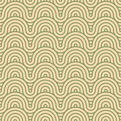 Fototapeta na wymiar Asian style mandala seamless pattern. Geometric seamless ornaments for fabric, textile, paper background. Japanese motif wavy mandala pattern design. 