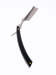 knife razor folding sharpened knife on a white background