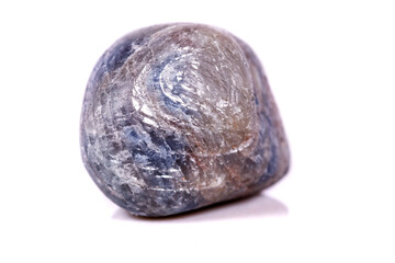 Macro mineral stone sapphire on white background