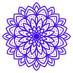 purple bohemian mandala print, antistress coloring book, tattoo design oriental or indian, islamic mysterious hand drawn ornament for meditation or yoga vector illustration. White color