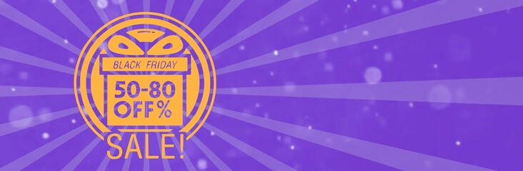 Black friday retro sales banner with sunrays, announcing discount, advertisement items, oldskool banner sunburst background