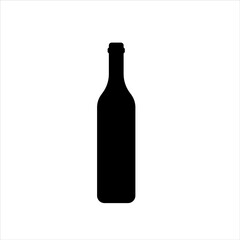 wine bottle flat logo icon vector