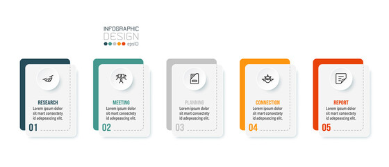 Business infographic  template with step or option design.