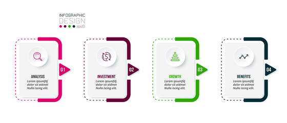 Business infographic  template with step or option design.