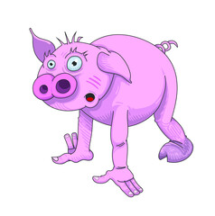 Cochon rigolo à quatre pates