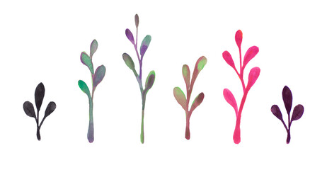 Watercolor illustration for light decorations for textiles, postcards, packaging sets