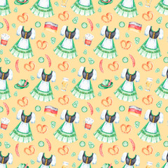 A pattern with Oktoberfest symbols2