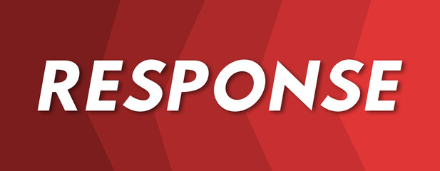 Response - text written on red background