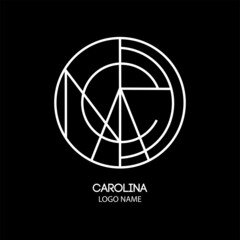CAROLINA name logo. symbol Creative Name modern logo design illustration