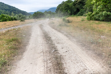 Dirt road in a mountainous area