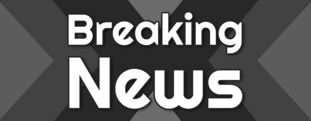 Breaking News - text written on striped black background