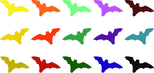 Vector of the colorful bats