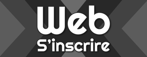 Web S'inscrire - text written on striped black background