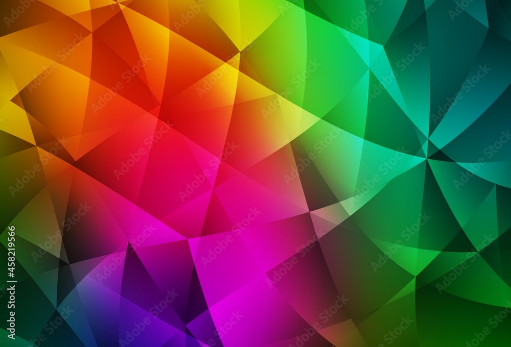 Wall mural dark multicolor vector triangle mosaic background.