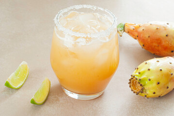 Prickly Pear with cactus fruit and lime