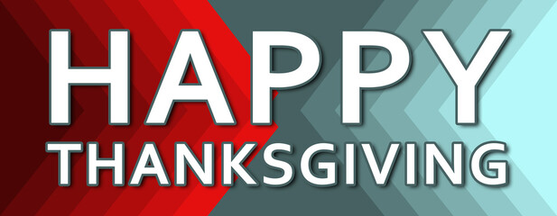 happy thanksgiving - text written on cyan and red background