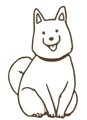 おすわりしている犬