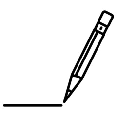 Pencil, line-drawing studio, drawing, an engineer's tool, an artist's tool. Drawing training, pencil shop. Icon, vector, outline, isolated.