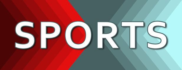 Sports - text written on cyan and red background