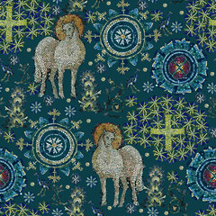 Byzantine Mosaic vector seamless pattern