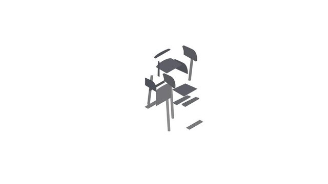 Tennis referee chair icon animation isometric best object on white backgound