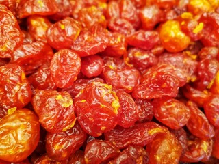 Confectionery. Red candy. Candy shop.