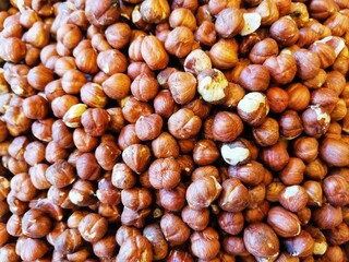 Hazelnut. Nuts. Shopping at the nut shop.