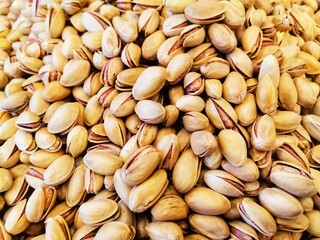 Close-up pine nuts. Background pine nuts and detail shot.
