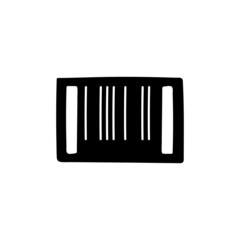 Barcode icon, qr code scanner icon in solid black flat shape glyph icon, isolated on white background 
