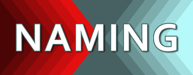 Naming - text written on cyan and red background