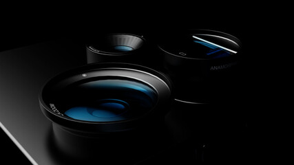 variety of lenses on your phone. an allegorical illustration of the variety and popularity of mobile photography technology