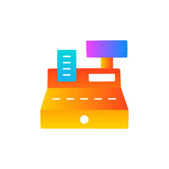 cash register icon  in gradient color style, isolated on white background 