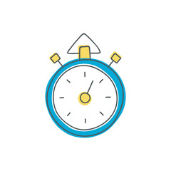 Timer Return Arrow icon, Timer Stop Watch Arrow icon in color icon, isolated on white background 