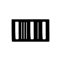 
Barcode icon, qr code scanner icon in solid black flat shape glyph icon, isolated on white background 
