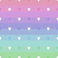 hearts rainbow background cute seamless pattern for baby vector drawing