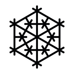 Design element in the form of a snowflake. Traditional Japanese craft Kumiko