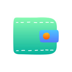 wallet icon in in gradient color style, isolated on white background 