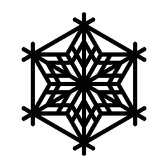Design element in the form of a snowflake. Traditional Japanese craft Kumiko