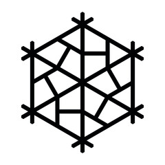 Design element in the form of a snowflake. Traditional Japanese craft Kumiko
